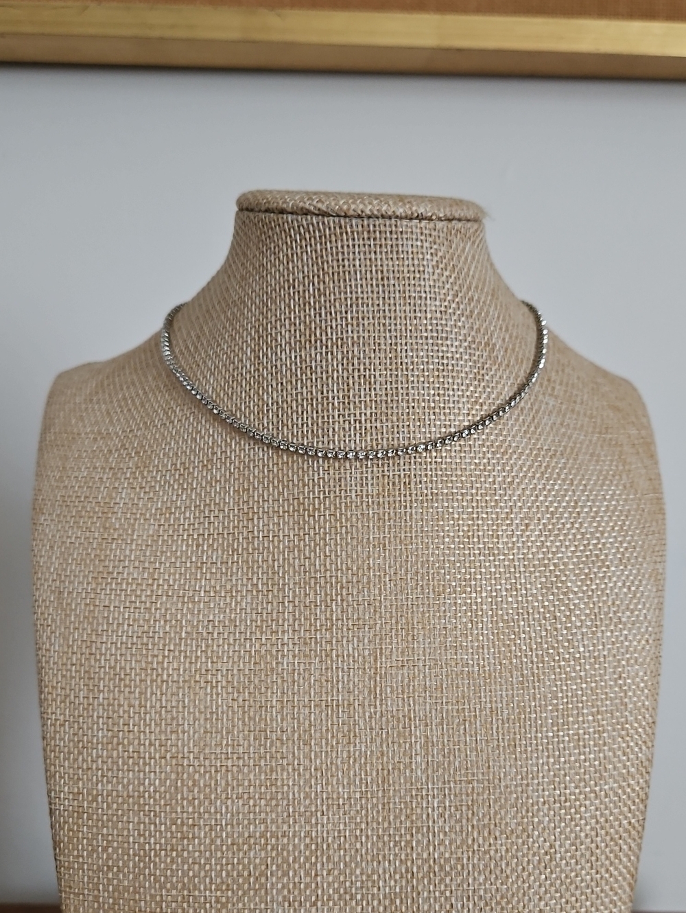 Silver-Tone Rhinestone Choker Necklace
